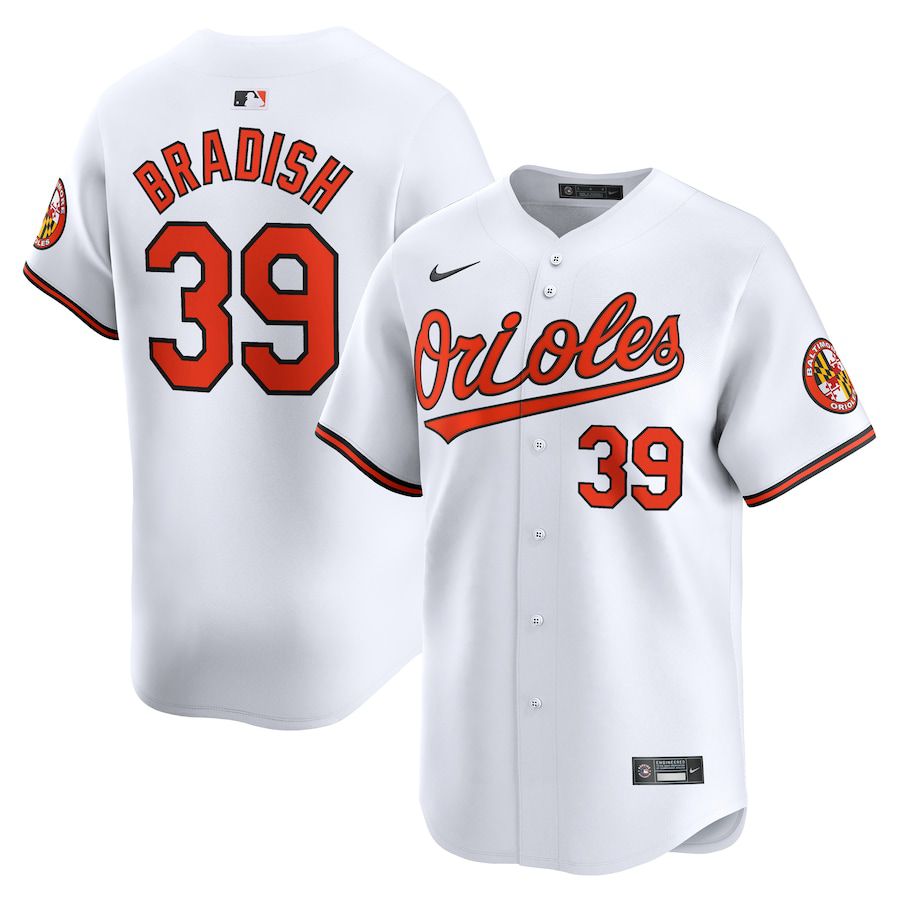 Men Baltimore Orioles 39 Kyle Bradish Nike White Home Limited Player MLB Jersey